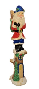 Weihnachtsmann Figur auf Kamin Eremitage Keramik Konvolut mit Sack und Baum - Bild 1 von 9