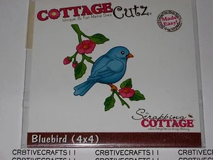 COTTAGE CUTZ "BLUEBIRD" CC4X4-221 PÁJARO EN RAMA PARA TARJETAS Y ÁLBUMES DE RECORTES - Imagen 1 de 2