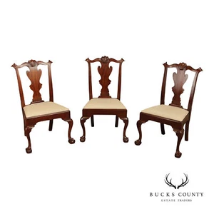 Henkel Harris Chippendale Style Set of Three Mahogany Side Dining Chairs - Picture 1 of 17