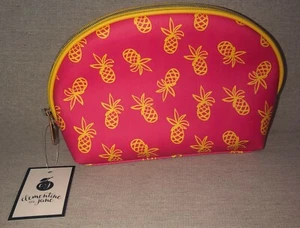 Clementine & Jane Pink & Yellow Pineapple Print Cosmetic Bag With Zipper Closure - Picture 1 of 6