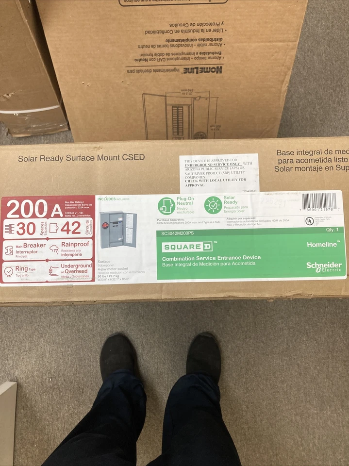 Homeline 200 Amp 30-Space 42-Circuit  Solar-Ready Main Breaker - Image 1 of 1