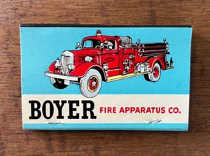 Boyer Fire Apparatus Co Firetruck Matchbook - unbenutzt Logansport IN P1d - Bild 1 von 5