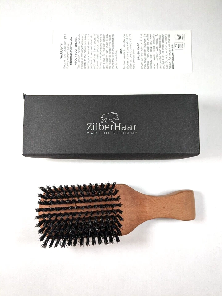 ZilberHaar - Major Hair & Beard Brush for Men - Stiff Boar Bristles and Pearwood - Image 1 of 4