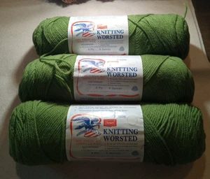 Vintage. SEARS 100 % Wolle Stricken Kammgarn Farbe9 Avocado Grün Menge 8 - Bild 1 von 4