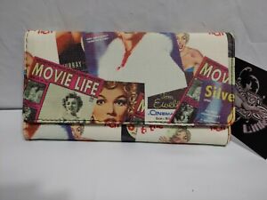 Lot of 2 Marilyn Monroe Photo Collage Faux Leather Tri Fold Wallet #11