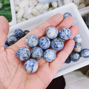 10pc Natural Blue dot Reiki Gemstone sphere Crystal Quartz Healing Decorate - Picture 1 of 6