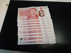 Bank of England 50 pound Polymer note AB31 serial number x9 007 James Bond AUNC - Picture 1 of 4