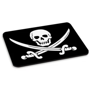Pirate Crane & OS Noir Jolly Roger Tapis De Souris PC Ordinateur - Photo 1/1
