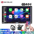 Apple CarPlay 7'' Double 2 DIN Android 11 Car Stereo Touch Screen GPS FM/RDS+CAM