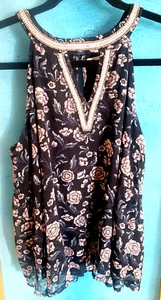 Hollister Women’s Pink Floral Racerback Tank Top Size Small, Dressy - Picture 1 of 11