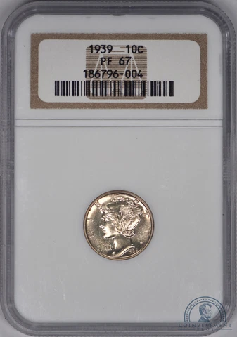 1939 Proof Mercury Dime 10c NGC PF 67 (PR67) Cover