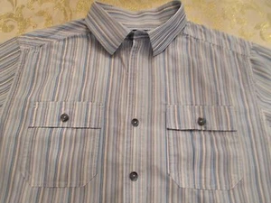 SEAN JOHN STRIED SHIRT 2 FRONT BUTTON POCKETS SHORT SSLEEVES SIZE M - Picture 1 of 7