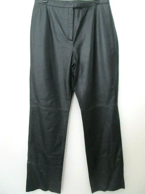 Pantalones forrados de cuero Spiegel Life negros talla 14 tiro medio cierre de cremallera NUEVO Foto 1 de 3