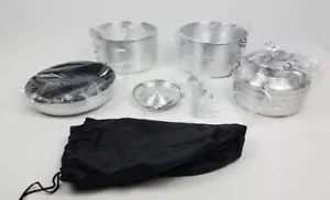 Aluminium Camping Kochset 6 Teilig Kochtopf Set Camping Outdoor Reisen Freizeit - Bild 1 von 5