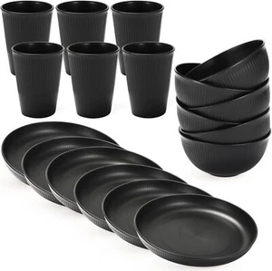 18PCS Wheat Straw Dinnerware Sets Unbreakable Sets - Picture 1 of 6