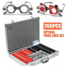 266Pcs Metal Optometry Optical Trial Lens Set Trial Frame Aluminum Case Box Set