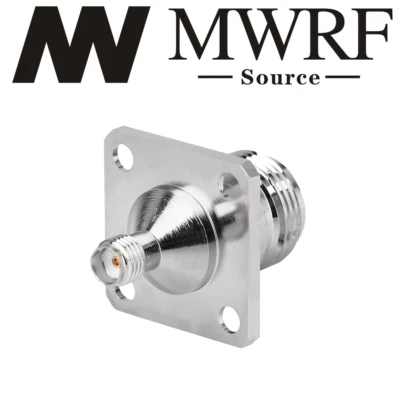 SMA Female to N Female Panel Mount connector; USA Stock; Fast Ship - Image 1 of 2