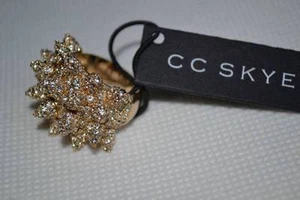 CC Skye 18kt Oro Pave Anillo Malvado Cono Tachonado NUEVO - Imagen 1 de 5