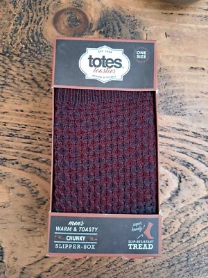 Totes Toasties Slipper-Sox Socks Premium Mens Warm & Toasty Slip Resistant NEW - Image 1 of 4