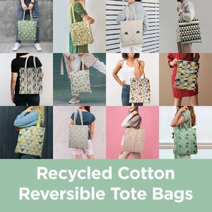 Bolso de Mano Reversible - Bolsas 100% Algodón Reciclado - Compras Escuela Gimnasio - Imagen 1 de 104