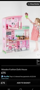 Large Wooden Fashion Doll Mansion House – With Furniture – 111cm - Picture 1 of 3