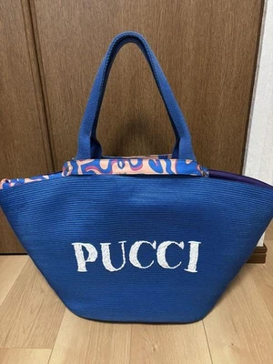 Соломенная сумка-тоут EMILIO PUCCI со съемной внутренней сумкой — бежевая, большой размер - Изображение 1 из 4