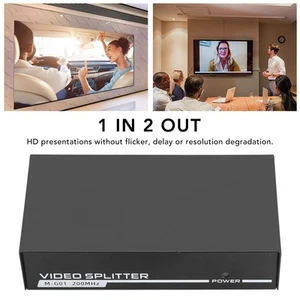 VGA Splitter 2 Port 1920X1440 200MHz 1 In 2 Out VGA Video Splitter For Screen FY - Afbeelding 1 van 22