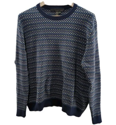 Vintage Tricots St Raphael Summer Sweater Men's XL Blue Check Silk Cashmere - Image 1 of 4