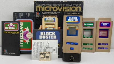 Consola de juegos Microvision 1979 Milton Bradley 4952 Block Buster Connect Four leer Foto 1 de 4