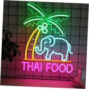  Insegna al Neon Cibo Thailandese, Luci al Neon da Appendere Decorazione Arte da Parete per Thai  - Foto 1 di 7