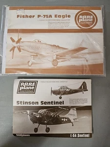 (2) Rare Plane 1/72 Vacuform Kits Stinson Sentinel & Fisher P-75A Eagle - NEW - Picture 1 of 3