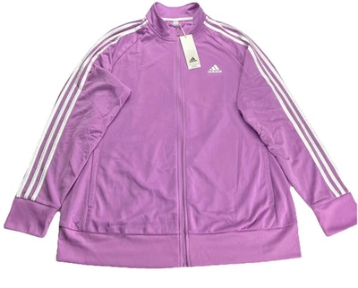 Adidas Chaqueta Mujer Cremallera Completa 3 Rayas Tricot Pista Chaqueta Atlética jd1580 $55 Foto 1 de 3