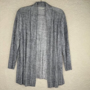 Dana Buchman Cardigan Womens Large Gray Open Front Lightweight Drape Jacket Top - Picture 1 of 11