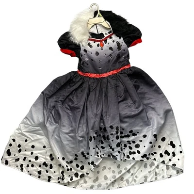 Маскировка Disney Cruella De Vil девочки искусственного меха воротник платье костюм (M (8-10)) - Изображение 1 из 2