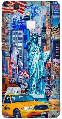 Cover custodia In Plastica Rigida Compatibile Con Huawei P9 Lite,Design,newyork - Immagine 1 di 4