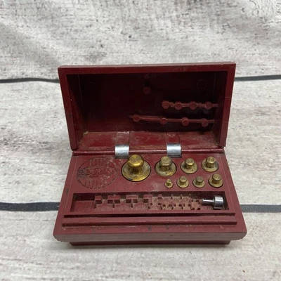 Vintage Ohaus Sto-A-Weight Bakelite Case With 8 Calibration Weights Box - Image 1 of 4