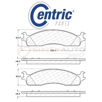 Centric Ceramic Disc Brake Pads w Shims for 2003-2008 Dodge Ram 3500 5.7L rh Foto 1 de 4