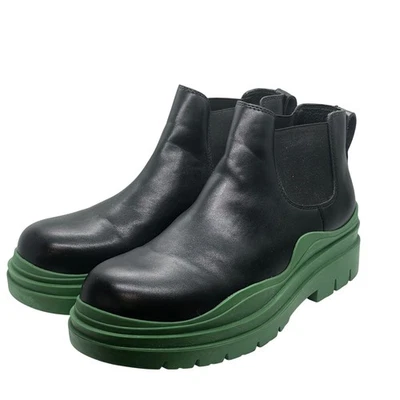 Botas Chelsea Bottega Veneta Cuero Negro Verde Gruesas Plataforma Talla 45 11.5/12 Foto 1 de 4