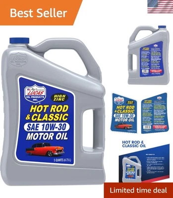 Lucas Hot Rod 3PK 10W-30 Motor Oil - 5 Quart Jugs for Superior Engine Care - Image 1 of 4