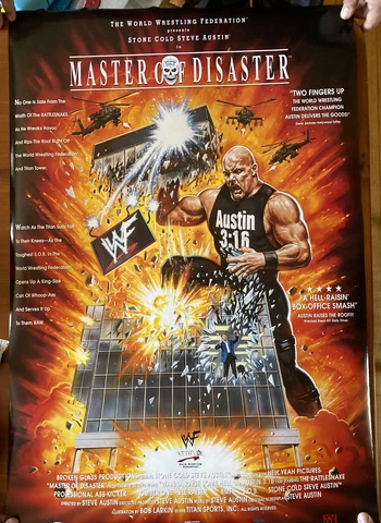 1998 WWF STONE COLD STEVE AUSTIN ULTRA MEGA RARE MASTER OF DISASTER POSTER Cover