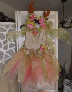 FAIRY DUST 3 PC.DEER FAIRY COSTUME DRESS,HEADBAND& WAND ( M : 5/6) - Picture 1 of 8