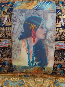 Vintage Mexico Princess image pillow Drechsler Senorita Gold Egyptian Klimt - Picture 1 of 10