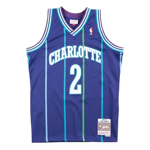 MITCHELL & NESS NBA Swingman Jersey Charlotte Hornets 1994-95 Larry Johnson Sz L Cover
