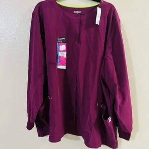 Womens Small Maroon Scrub Top Jacket Scrubstar - Sweet sangria Color - Picture 1 of 9