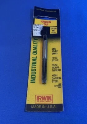 Irwin Hanson Tap High Carbon Steel Made In USA Vintage 1989 1/4 in 20 NC 8120 - Image 1 of 2