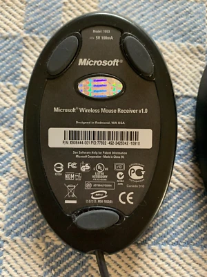 Microsoft 1053 Wireless Mouse Receiver v1.0 USB Interface-No Mouse- 2 Available. - Image 1 of 3