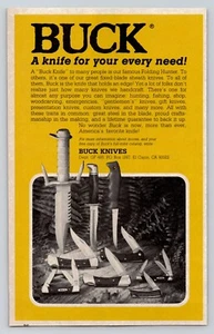 Vintage 1985 Buck A Knife For Your Every Need Small Print Ad - Picture 1 of 1