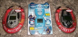  Clipster car racing, football and Matchmaster Soccer handheld game lot NEW NIP - Picture 1 of 1