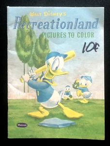 WALT DISNEY'S 1955 WHITMAN RECREATIONLAND PICTURES TO COLOR COLORING BOOK - Picture 1 of 19