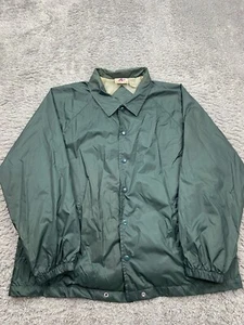 Athletech Jacket Men Large Sage Green Satin Blanket Lined Snap Nylon Windbreaker - Picture 1 of 9